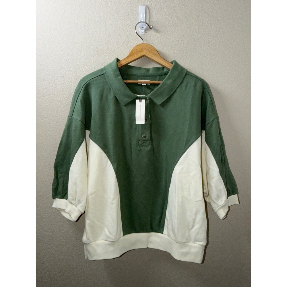 Women's NEW Pilcro Anthropologie Niki Bubble Sweatshirt Colorblock size Large - Picture 6 of 9